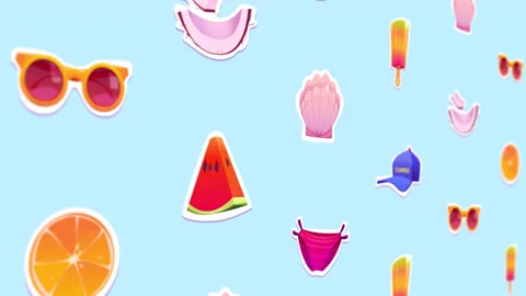 Summer Holiday background 3D animation Video stock 156880475