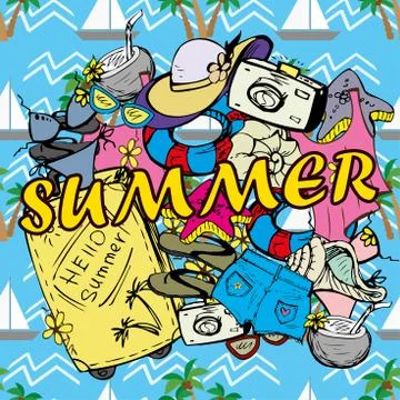 Summer holiday background Stock Illustration
