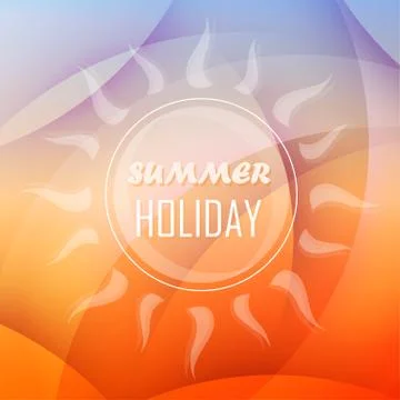 Summer holiday background with sun, flat design Stock Illustration