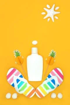Summer Holiday Beach Accessory Essentials Stock Photos