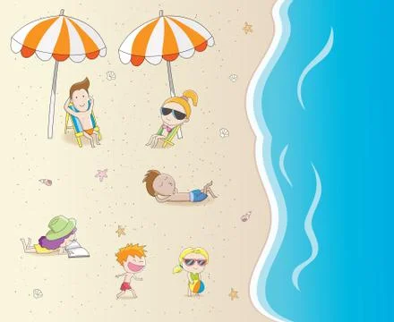 Summer holiday on the beach Stock Illustration