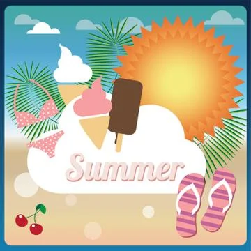 Summer holiday card, vector Stock Illustration