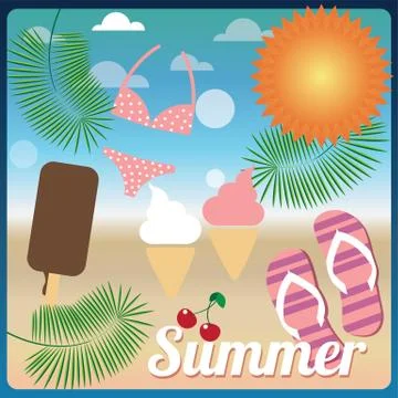 Summer holiday card, vector Stock Illustration