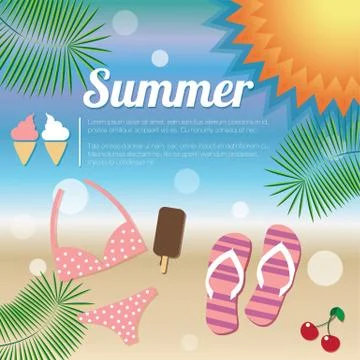 Summer holiday card, vector Stock Illustration