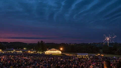 Summer Holiday Evening Outdoor Symphony Concert Timelapse Stock Footage