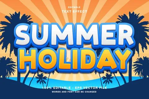 Summer Holiday Flat Background Text Effect Stock Illustration