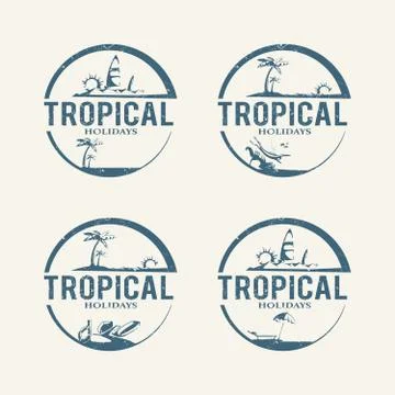 Summer holiday logos イラスト素材