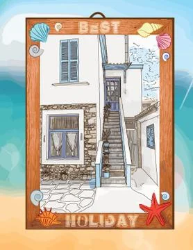 Summer holiday postcard Stock Illustration