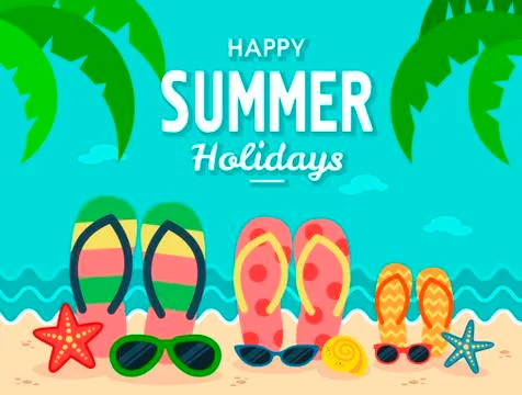 Summer holiday poster vector template Stock Illustration