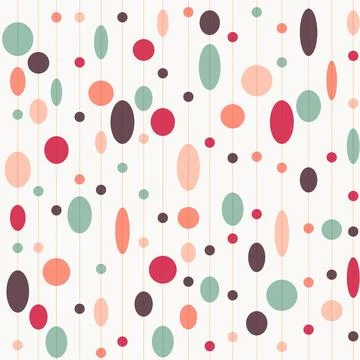 Summer holiday seamless pattern of hanging garlands of oval multicolored el.. Stock Illustration