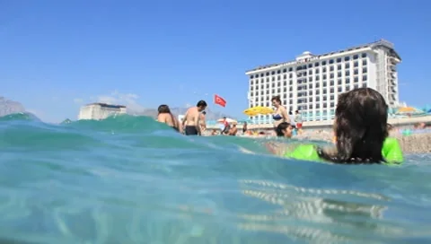 Summer holiday at the seaside Stock Footage
