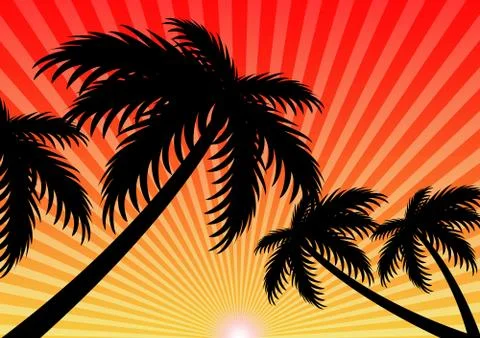 Summer holiday sunset sunlight vector background Illustrazione stock