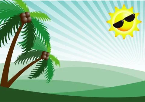 Summer holiday sunshine vector background Illustrazione stock