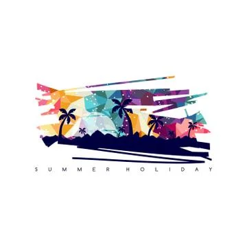 Summer holiday vacation theme vector art Illustrazione stock