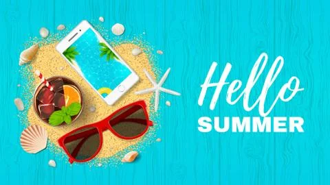 Summer holiday web banner Stock Illustration