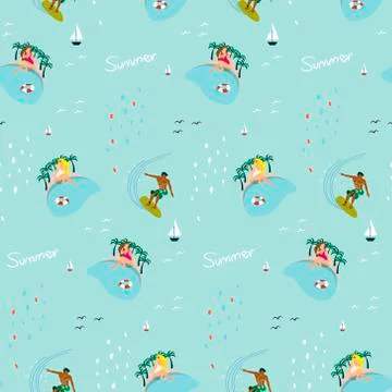Summer holidays activities Stock Illustration