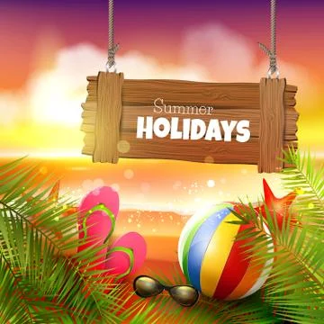 Summer holidays background Illustrazione stock