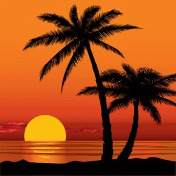 Summer holidays background. Seaside View Poster. Vector beach resort wallpape Stock Illustration