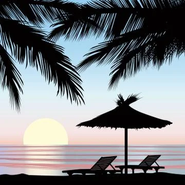 Summer holidays background. Seaside View. Beach resort wallpaper Stock Illustration