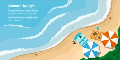 Summer holidays banner Illustrazione stock