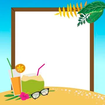 Summer holidays on the beach background. 스톡 일러스트