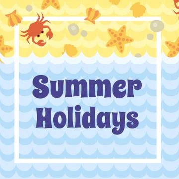 Summer Holidays card Illustrazione stock