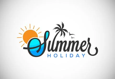 Summer holidays design concept vector illustration. Tropical beach scene. イラスト素材