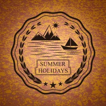 Summer holidays emblem Stock Illustration