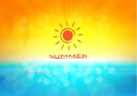 Summer holidays illustration, summer vector background with copy space Stock Illustration