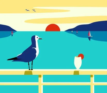 Summer holidays poster Illustrazione stock