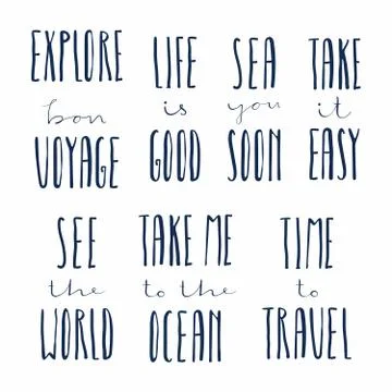 Summer holidays quotes set Stock Illustration
