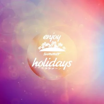 Summer holidays sunset with defocused lights. Stock Illustration