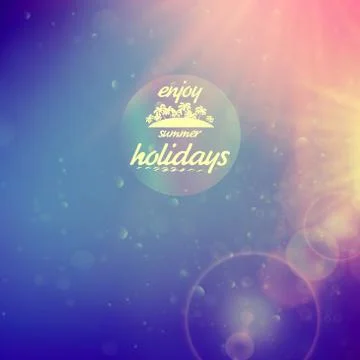 Summer holidays sunset with defocused lights. Stock Illustration