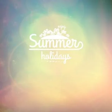 Summer holidays sunset with defocused lights. Stock Illustration