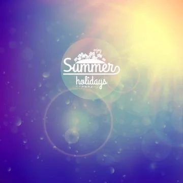Summer holidays sunset with defocused lights. Stock Illustration