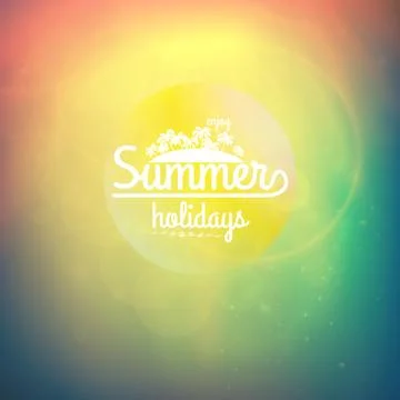 Summer holidays sunset with defocused lights. Stock Illustration