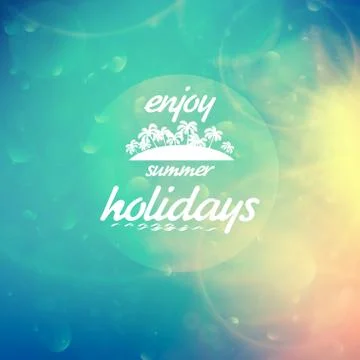 Summer holidays sunset with defocused lights. Stock Illustration