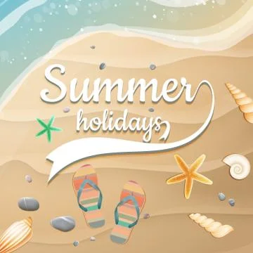 Summer holidays template. plus EPS10 vector file Stock Illustration