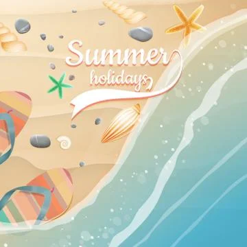 Summer holidays template. plus EPS10 vector file Stock Illustration