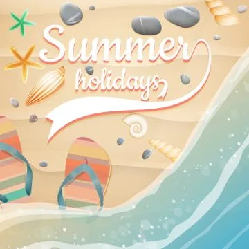 Summer holidays template. plus EPS10 vector file Stock Illustration