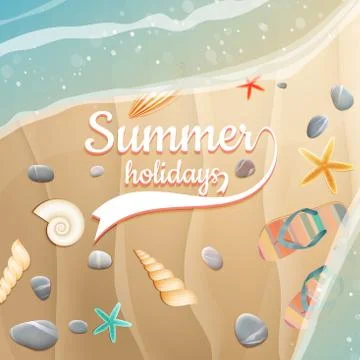 Summer holidays template. plus EPS10 vector file Stock Illustration