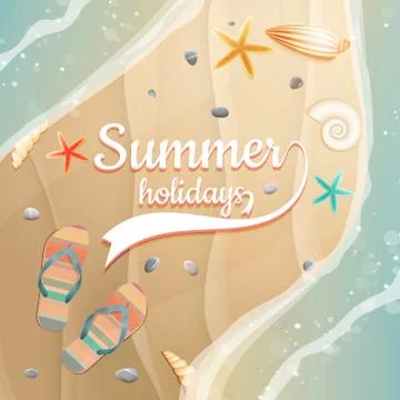Summer holidays template. plus EPS10 vector file Stock Illustration