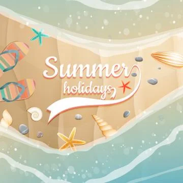Summer holidays template. plus EPS10 vector file Stock Illustration