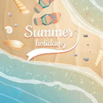 Summer holidays template. plus EPS10 vector file Stock Illustration