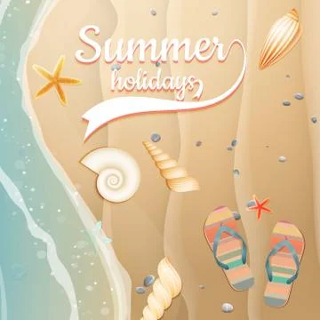 Summer holidays template. plus EPS10 vector file Stock Illustration