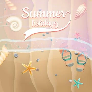 Summer holidays template. plus EPS10 vector file Stock Illustration