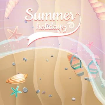 Summer holidays template. plus EPS10 vector file Stock Illustration