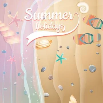 Summer holidays template. plus EPS10 vector file Stock Illustration