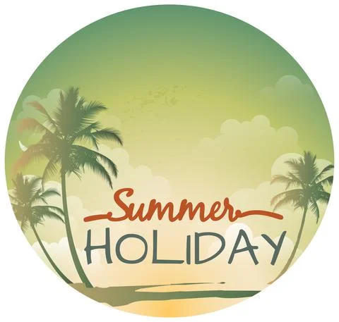 Summer Holidays With Trees Vector Illustration Stock Illustration