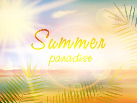 Summer holidays - typographic design template. Stock Illustration